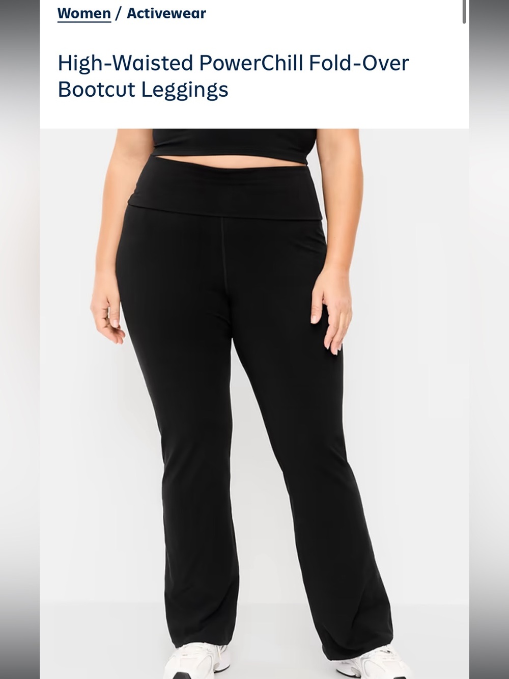 NWT Plus High-Waisted Fold-Over Bootcut Leggings - Black